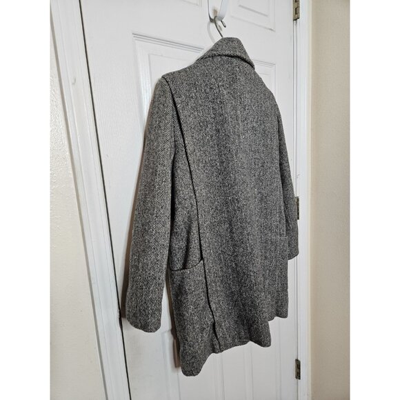 Herman Kay Wool Pea Coat Jacket Gray 4 Button Closure USA VINTAGE 90S SEE MEAS - Picture 8 of 10